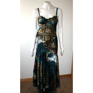 Mary L Couture Silk Print Evening Gown Size 4